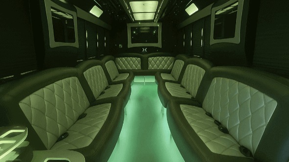 Interior of Charter Bus Company Philadelphia's 20 Passenger Party Bus in Philadelphia