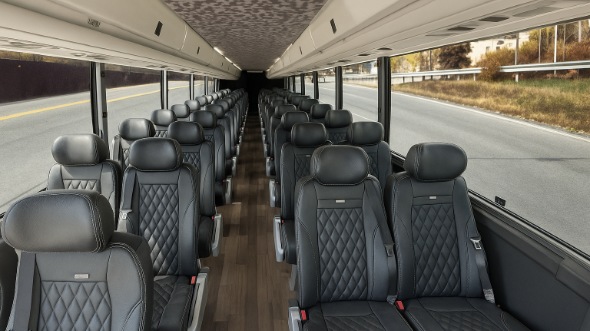 Interior of Charter Bus Company Allentown's 25 Passenger Minibus in Allentown