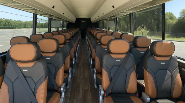 Interior of Charter Bus Company Allentown's 48 Passenger Charter Bus in Allentown
