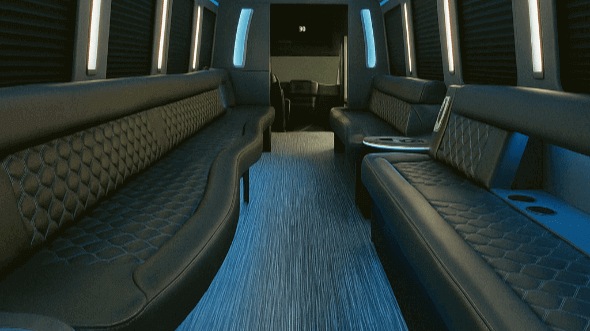 Allentown 20 passenger party bus interior