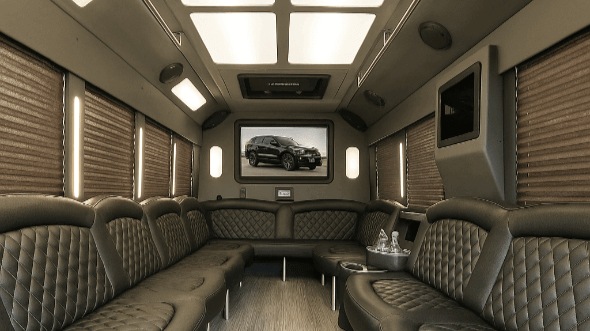 allentown 50 passenger party bus interior
